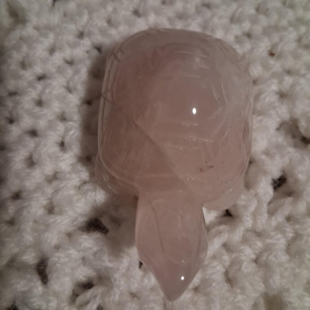 TURTLE --PINK QUARTZ -- 2" WIDE